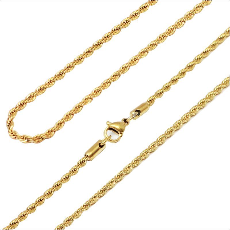 一流の品質 ロープチェーン スクリュー ネックレス フレンチロープ ゴールド 55cm S