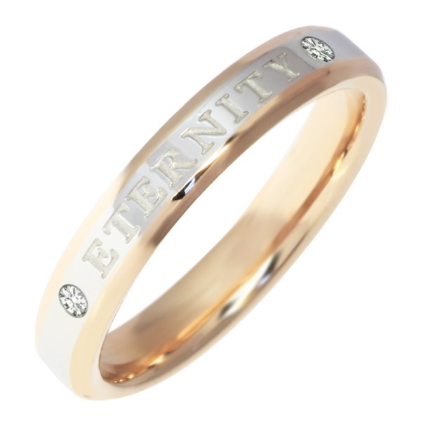 画像2: プレミアムエタニティーピンクゴールド ETERNITY 永遠 ステンレス 指輪 刻印 名入れ 錆びないリング
