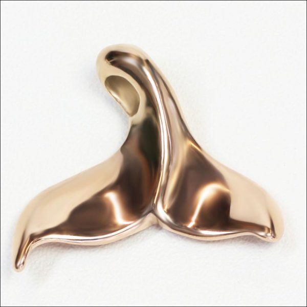 画像3: 幸運のお守り ハワイアン ホエールテール「幸運・ラッキー」 クジラのしっぽ 尾びれ ピンクゴールドステンレス316L トップ ヘッドギフト用 / ジーラブ