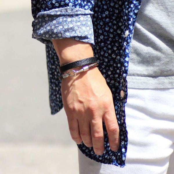 画像8: 本革 フック レザー ブレスレット 普段使いしやすい アクセサリー お祝い ブラック ブラウン ホワイトギフト用 / ジーラブ