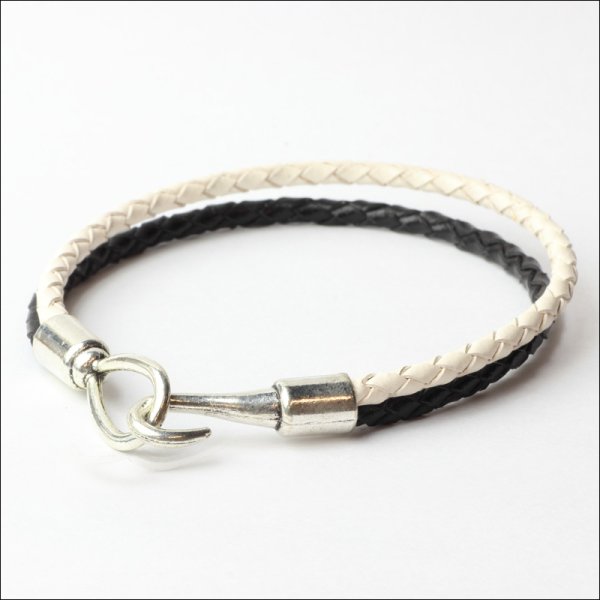 画像5: 本革 フック レザー ブレスレット 普段使いしやすい アクセサリー お祝い ブラック ブラウン ホワイトギフト用 / ジーラブ