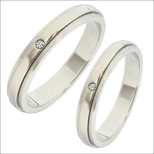 画像4: ステンレス 指輪 プレジール サージカルペアリング 2本 価格 鏡面仕上リングにダブルライン一粒の石が光る 金属アレルギー対応 316L 普段使いしやすい アクセサリー お祝い 刻印 名入れ ギフト用にも人気 / ジーラブ