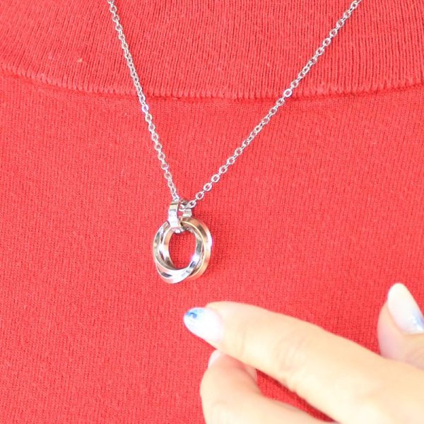 画像6: 3連リング（ペア）ステンレスネックレストップ316Ｌギフト用 / ジーラブ