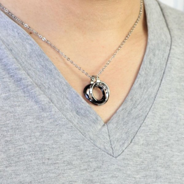 画像7: 3連リング（ペア）ステンレスネックレストップ316Ｌギフト用 / ジーラブ