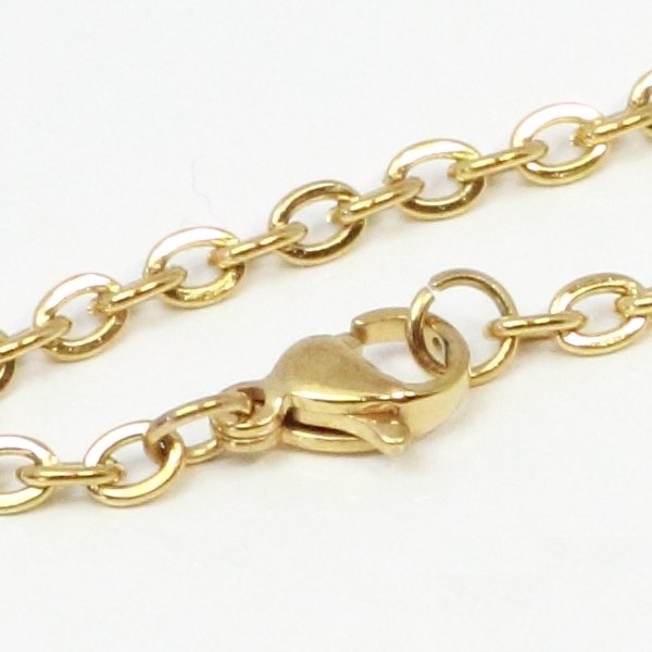 画像8: 1ミリ マリーナ(ゴールド) ステンレス ネックレス チェーン 316L 誕生日プレゼント 記念日 高品質 お祝い ギフト用 / ジーラブ