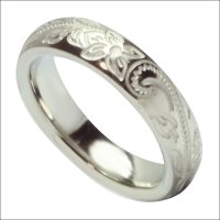 ハワイアンジュエリーピンキーシルバーリング 指輪 刻印無料 名入れ スクロール カレイキニ シングル価格