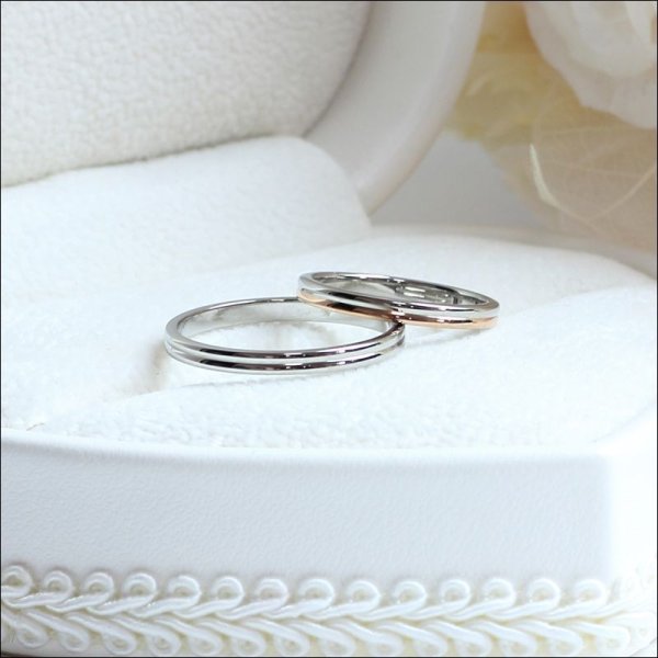 画像11: ステンレス 指輪 天然ダイヤモンド シンプルライン リング ＆ブライダルケース付き la rue（ラ・ルー） ペアリング【ダイヤモンド品質保証付】ギフト用にも人気 / ジーラブ