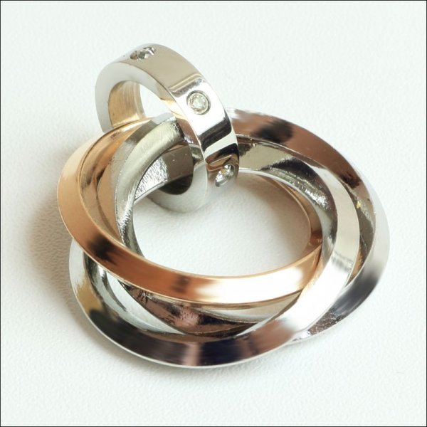 画像3: 3連リング（ペア）ステンレスネックレストップ316Ｌギフト用 / ジーラブ