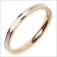 画像1: レーヴ 夢 シェルリング ピンクゴールドステンレス リング 指輪1本 価格 (1)