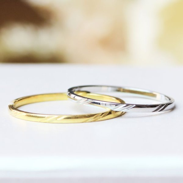 画像3: ステンレス 指輪 細め アンサンブル サージカル ペアリング 刻印 名入れ ペアリング 2本 価格 送料無料20代 30代 40代 50代 ギフト用にも人気 / ジーラブ