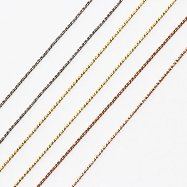 画像10: アレルギー対応ネックレス【40cm / 42cm / 45cm / 50cm】1ミリ スクエアヘリンボーン ネックレス チェーン ステンレス 316L / 【NE0013】ギフト用 / ジーラブ