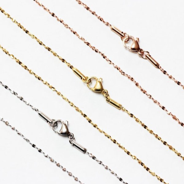 画像3: 1.2mm スターダスト 40cm 42cm 44cm 45cm ネックレス チェーン ステンレス ギフト用 / ジーラブ