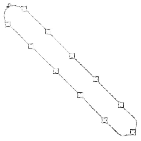 画像8: アレルギー対応 ネックレス スクエアフラワー 35cm〜60cm 【長さ1cm単位対応】 チェーン シルバー ピンクゴールド ゴールド ステンレス ギフト用 / ジーラブ