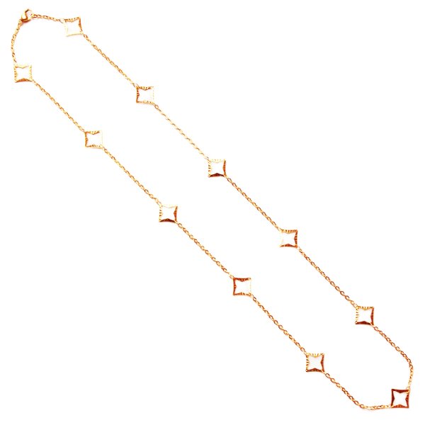 画像9: アレルギー対応 ネックレス スクエアフラワー 35cm〜60cm 【長さ1cm単位対応】 チェーン シルバー ピンクゴールド ゴールド ステンレス ギフト用 / ジーラブ