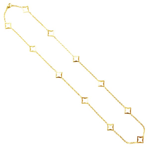 画像10: アレルギー対応 ネックレス スクエアフラワー 35cm〜60cm 【長さ1cm単位対応】 チェーン シルバー ピンクゴールド ゴールド ステンレス ギフト用 / ジーラブ