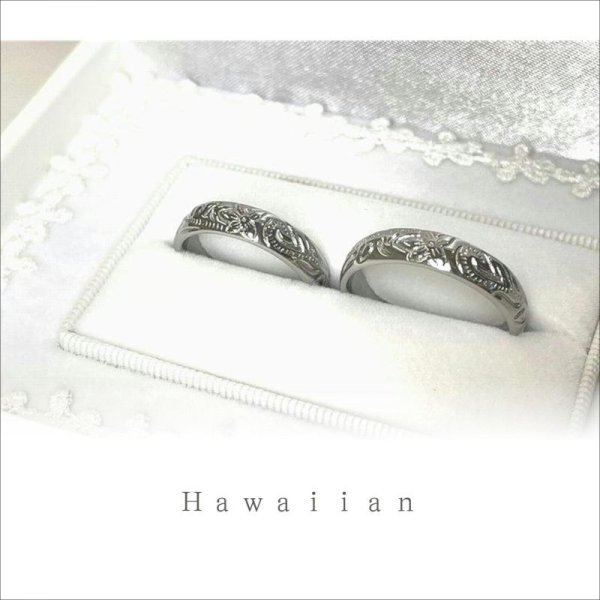 画像4: ハワイアンジュエリーペアリング 5mm 結婚指輪 金アレ対応 ステンレス 刻印無料 手書き刻印可能 2本セットギフトにも人気 / ジーラブ