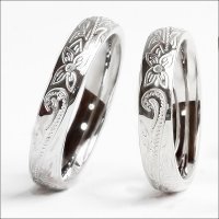 ハワイアンジュエリーシルバーリング 指輪 刻印無料 名入れ スクロール カレイキニ 錆びないリング   プレゼントにもおすすめ