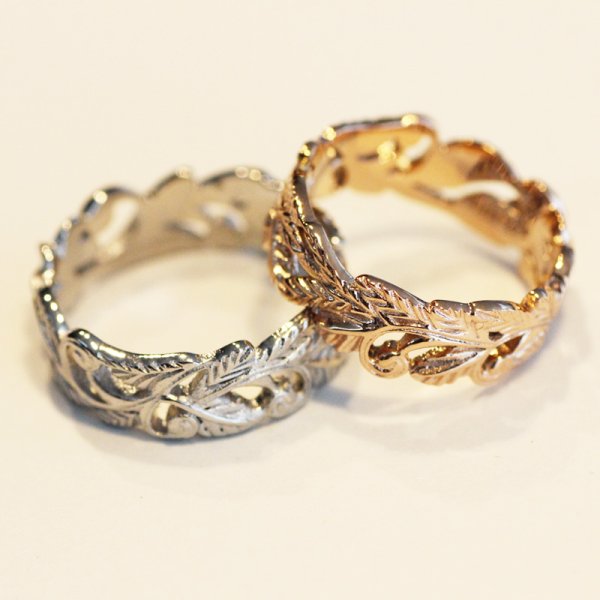 画像9: ハワイアンジュエリー carving透かし 彫り サージカルステンレス 316L 新社会人 お祝い 記念  金属アレルギー シルバーピンク ゴールド ペアリング 指輪 金属アレルギー対応 アクセサリー ペア 2本 価格   送料無料 / ジーラブ