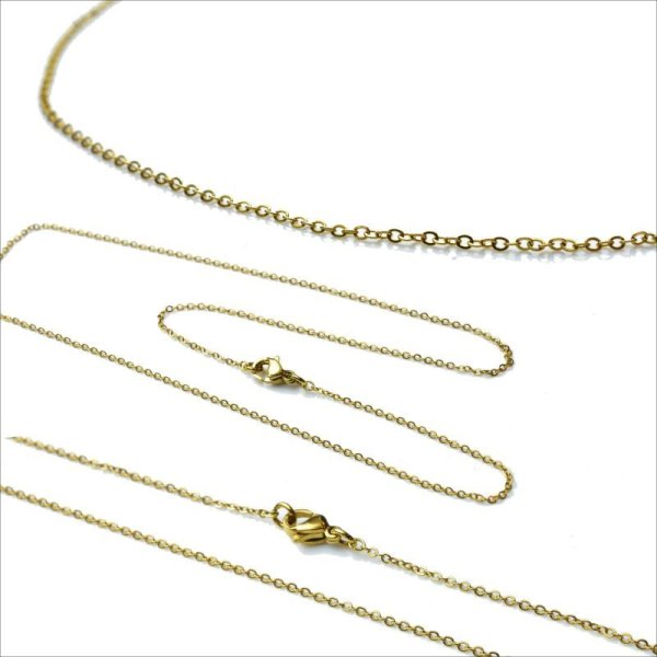 画像3: 1ミリ マリーナ(ゴールド) ステンレス ネックレス チェーン 316L 誕生日プレゼント 記念日 高品質 お祝い ギフト用 / ジーラブ