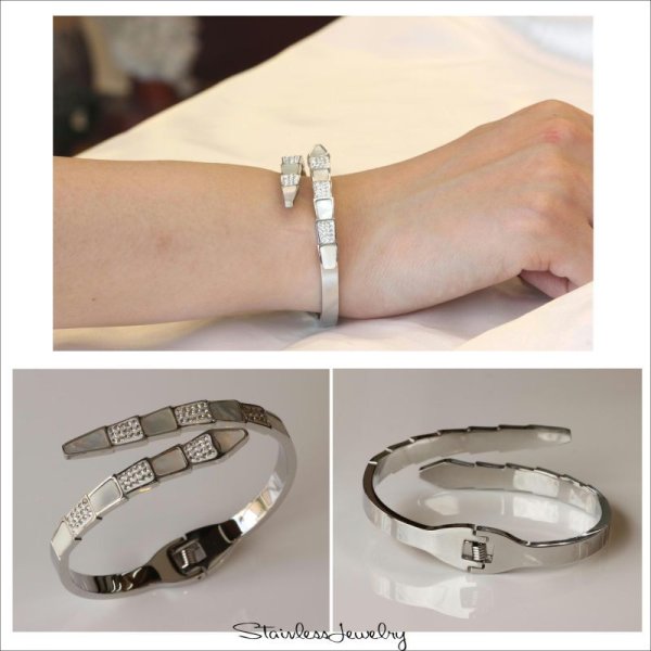 画像8: サージカルステンレスバングル シェルメテオール シルバー ピンクゴールド つけっぱなしOK 普段使いしやすい アクセサリー お祝い ギフト用 / ジーラブ