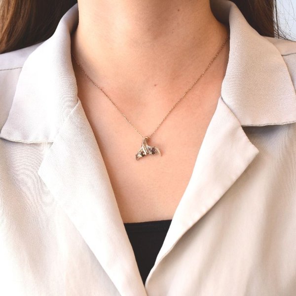 画像8: 幸運のお守り ハワイアン ホエールテール「幸運・ラッキー」 クジラのしっぽ 尾びれ ピンクゴールドステンレス316L トップ ヘッドギフト用 / ジーラブ