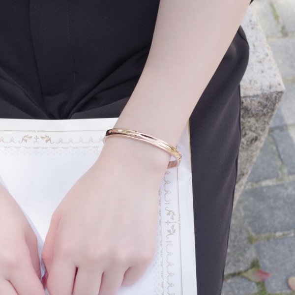 画像5: ウェーブバングル ピンクゴールドステンレス 誕生日プレゼント 記念日 高品質 お祝い ギフト用 / ジーラブ