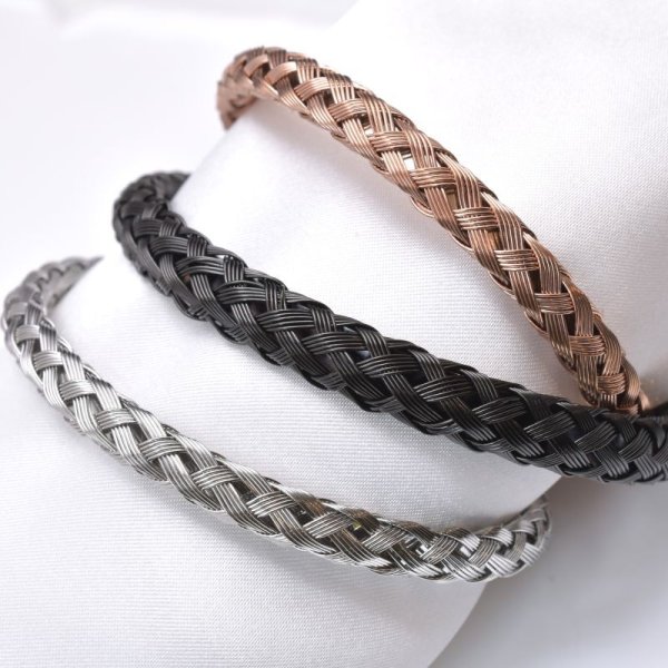 画像4: 夏のリゾートに / 編み上げバングル サージカルステンレスオープンバングル 誕生日プレゼント 記念日 高品質 お祝い つけっぱなしOK ギフト用 / ジーラブ