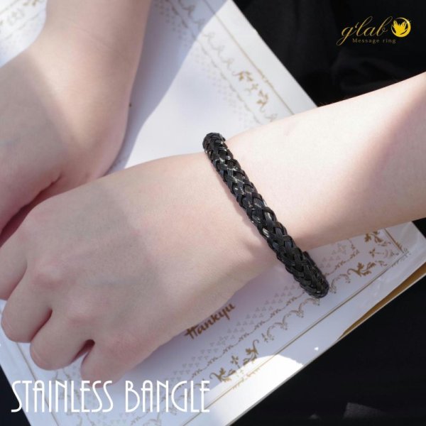 画像10: 夏のリゾートに / 編み上げバングル サージカルステンレスオープンバングル 誕生日プレゼント 記念日 高品質 お祝い つけっぱなしOK ギフト用 / ジーラブ
