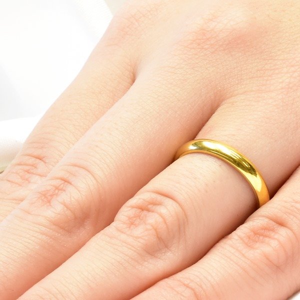 画像4: ステンレス 指輪 3ミリ幅オーバル イエローゴールド ミラーリング ３mmMirror Ring  金属アレルギー対応 アクセサリー 刻印 名入れ 錆びないリング 記念日のクリスマスプレゼントにも人気  / ジーラブ