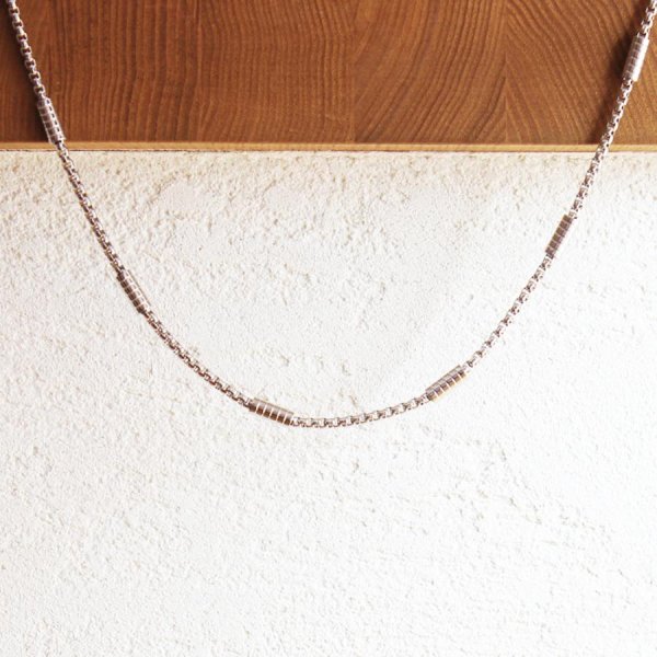 画像3: 4mm ラウンドベネチアンステーション 35cm〜60cm 【長さ1cm単位対応】 つけっぱなしOK ネックレス チェーン サージカルステンレス 316L 【chain-0054】ギフト用 / ジーラブ