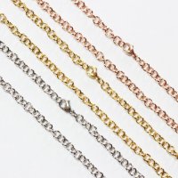 5mm ツイストロロ 35cm〜60cm 【長さ1cm単位対応】つけっぱなしネックレス チェーン シルバー ピンクゴールド ゴールド サージカルステンレス 【chain-0056】