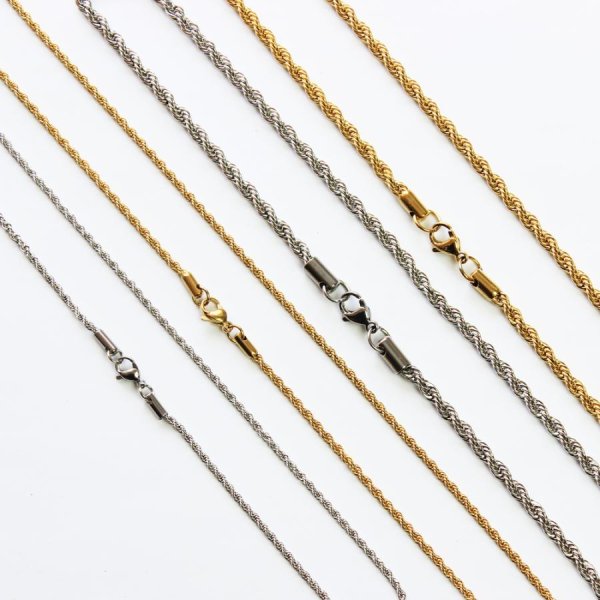 画像4: ２ミリ フレンチロープチェーン / フレンチカットチェーン サージカルステンレス 316L つけっぱなしOK 誕生日プレゼント 記念日 高品質 お祝い / ジーラブ