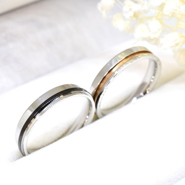 画像3: ステンレス 指輪 両面 刻印 名入れ 可能 サージカル ナチュール ペアリング / フランス語でnature： つけっぱなしOK ペアリング 2本 316L / ジーラブ