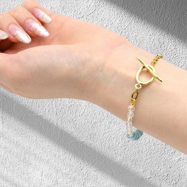 画像10: パワーストーン 天然石 1点物 ラピスラズ &ラリマー & カット水晶 プレート付パーツ選べる 誕生石 birthstone 守護石カラー 宝石質 刻印できるプレート /ギフト用 MAHALO【M_05】 / ジーラブ