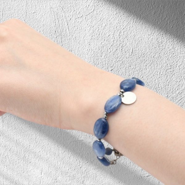 画像6: パワーストーン 宝石質 天然石 1点物 レスレット カヤナイトとヘマタイト 選べる エンド 誕生石 ガーネット アメジスト アクアマリン 水晶 エメラルド ラピスラズリシトリン タンザナイト 刻印できるプレート / ギフト用 MAHALO【M_01】 / ジーラブ