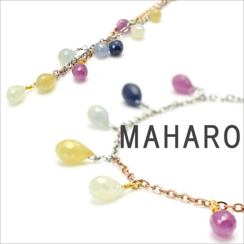 他の写真1: 【マハロ】 高品質 天然石 サファイア ドロップ マルチカラー オリジナル1点物ブレスレット 引き輪タイプ / 脱着式誕生石プレートチャーム 刻印可能 /ギフト/ 【M_10】 MAHALO ジーラブ