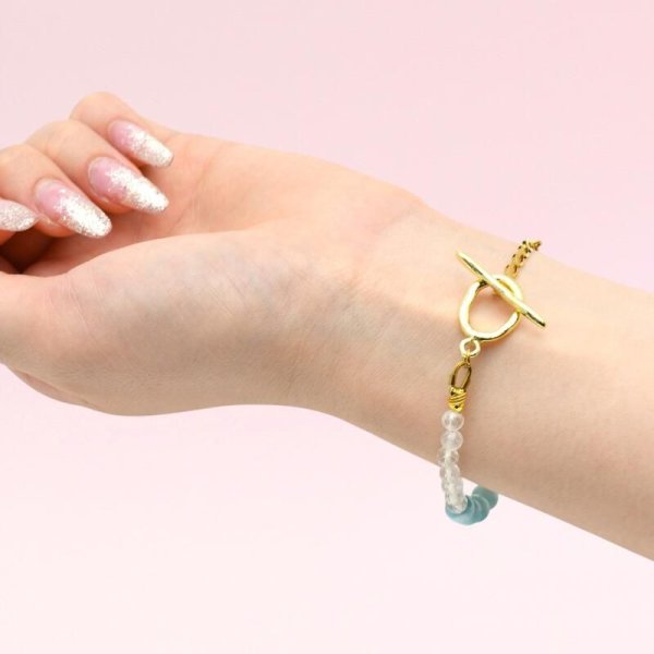 画像8: パワーストーン 天然石 1点物 ラピスラズ &ラリマー & カット水晶 プレート付パーツ選べる 誕生石 birthstone 守護石カラー 宝石質 刻印できるプレート /ギフト用 MAHALO【M_05】 / ジーラブ