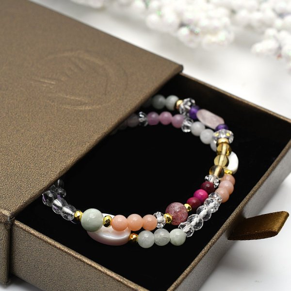 画像7: オーラブレスレット★天然石ブレスレット オリジナル 1点物 高品質/ 脱着式誕生石プレートチャーム 刻印可能 /ギフト 【M_24】願い MAHALO ジーラブ