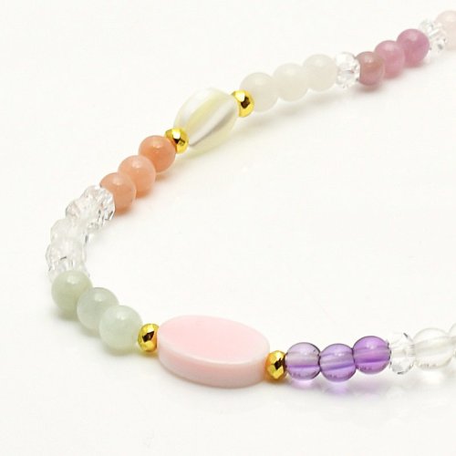 他の写真2: オーラブレスレット★天然石ブレスレット オリジナル 1点物 高品質/ 脱着式誕生石プレートチャーム 刻印可能 /ギフト 【M_24】願い MAHALO ジーラブ