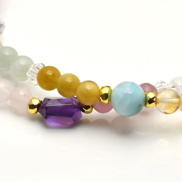 画像3: オーラブレスレット★天然石ブレスレット オリジナル 1点物 高品質/ 脱着式誕生石プレートチャーム 刻印可能 /ギフト 【M_24】願い MAHALO ジーラブ