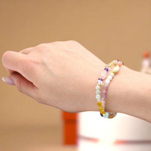 他の写真1: オーラブレスレット★天然石ブレスレット オリジナル 1点物 高品質/ 脱着式誕生石プレートチャーム 刻印可能 /ギフト 【M_24】願い MAHALO ジーラブ