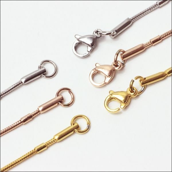 画像5: 【42cm / 50cm】1.7ミリ オメガステーション ネックレス チェーン ステンレス 316L 普段使いしやすい アクセサリー お祝い ギフト用 / ジーラブ