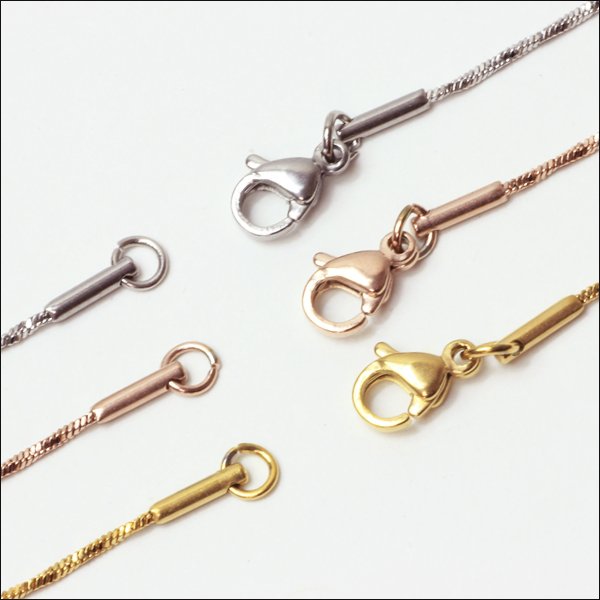 画像5: 細め人気【42cm / 50cm】1.1ミリ ツイスト ネックレス チェーン ステンレス 316L 普段使いしやすい アクセサリー お祝い ギフト用 / ジーラブ