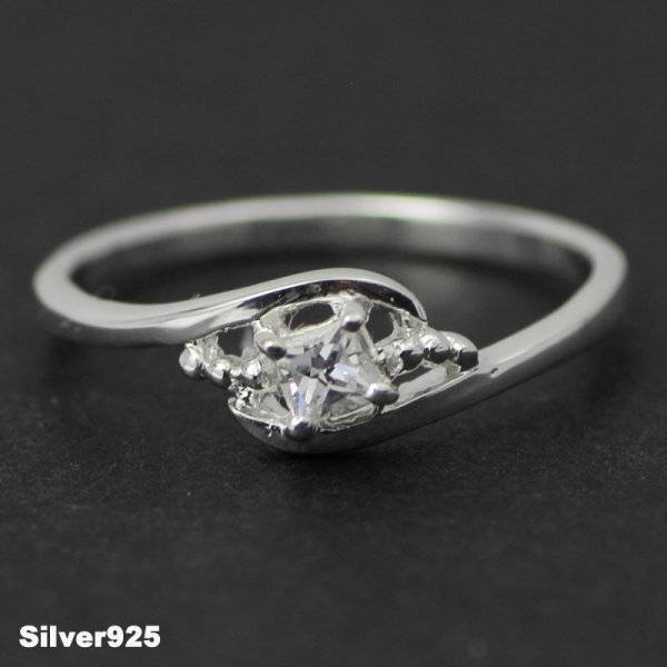 画像1: SILVER925　シルバー925×CZダイヤ デザインリング/1174tr2261