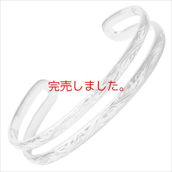 画像1: 人気のハワイアンジュエリーバングル ステンレス シルバー パラレル 普段使いしやすい ギフトにも人気 / ジーラブ