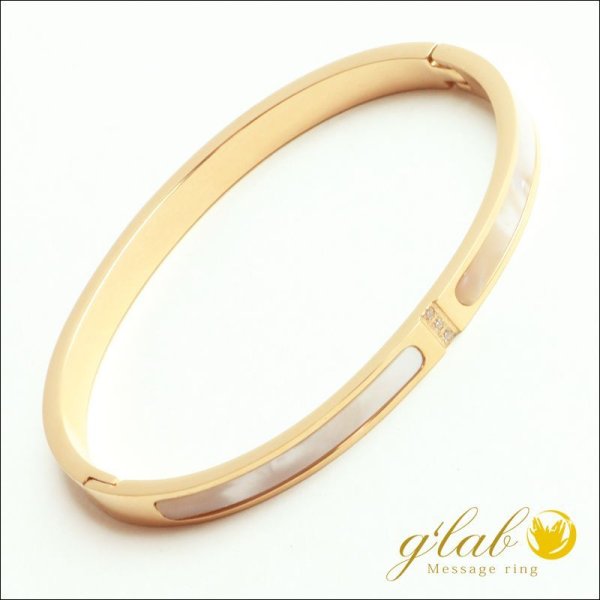 画像4: ステンレス バングル / 6ミリ幅 ハワイアン ホワイト シェル バングル ピンクゴールド 誕生日プレゼント 記念日 高品質 お祝い ギフトにも人気 / ジーラブ