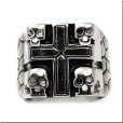 画像3: ドクロスカルクロス十字架指輪ハード/316Ｌ/ステンレス 指輪 錆びないリング   プレゼントにもおすすめ (3)