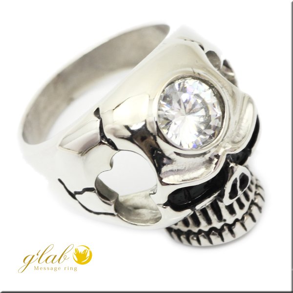 画像3: ステンレス 指輪 ドクロスカル髑髏キュービックジルコニア 金属アレルギー対応 アクセサリー / メンズハード / 316Ｌ /   金属アレルギー対応 アクセサリー 錆びないリング ギフト用にも人気 / ジーラブ