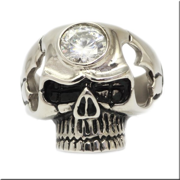 画像4: ステンレス 指輪 ドクロスカル髑髏キュービックジルコニア 金属アレルギー対応 アクセサリー / メンズハード / 316Ｌ /   金属アレルギー対応 アクセサリー 錆びないリング ギフト用にも人気 / ジーラブ