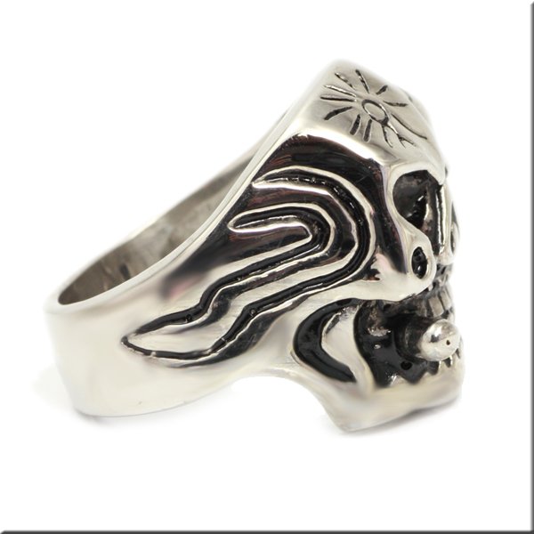 画像4: ステンレス 指輪 サンマーク シガレット スカル / ドクロ 髑髏   25号メンズ ハードリング / 316L /  錆びないリング 誕生日プレゼント 記念日 高品質 お祝い ギフト用にも人気 / ジーラブ